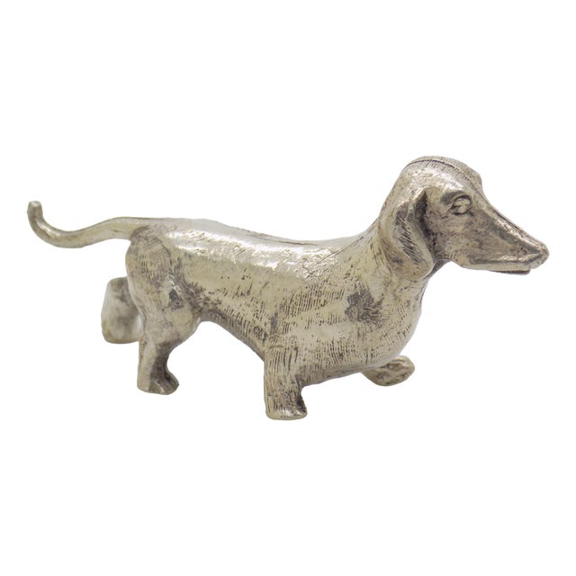 Vintage Italian Silver 800 Dachshund Figurine, 1950s For Sale