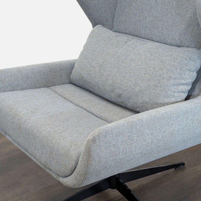 NaughtOne Hush Modern High-Back Lounge Chair in Light Gray Fabric For Sale In San Francisco - Image 6 of 8