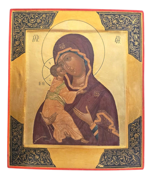 Russian Icon of the Virgin and Child, 19th Century, Painting