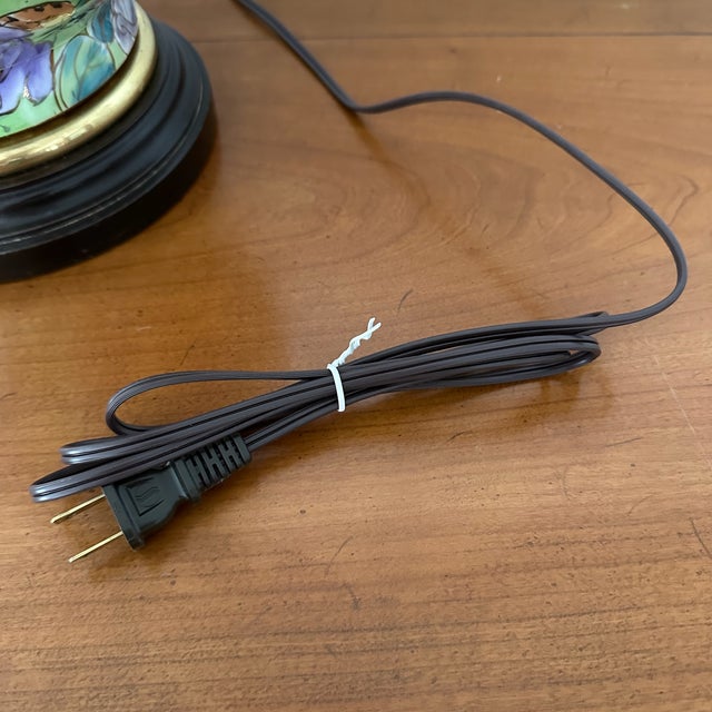 Vintage Frederick Cooper Urn Style Lamp With Floral and Butterfly Design For Sale - Image 10 of 11