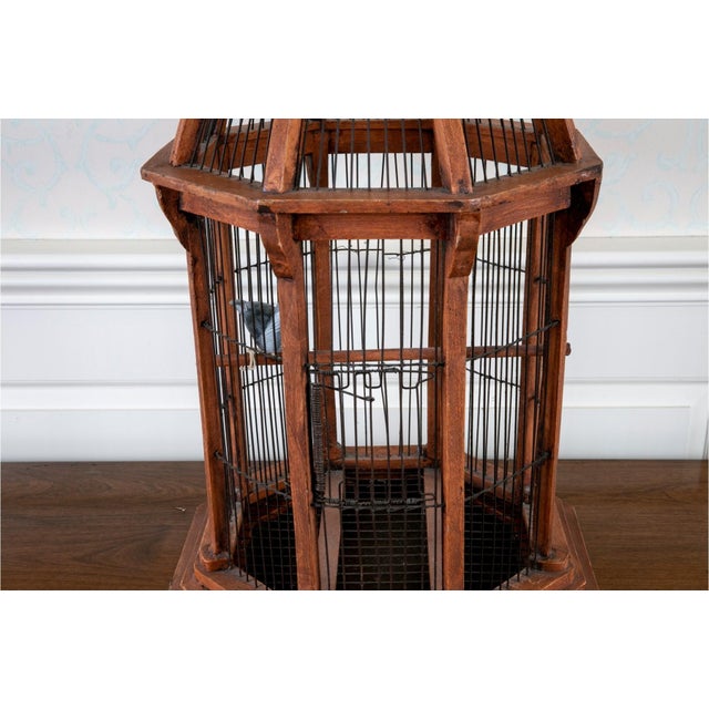 Antique Octagonal Molded Domed Bird Cage For Sale - Image 13 of 16