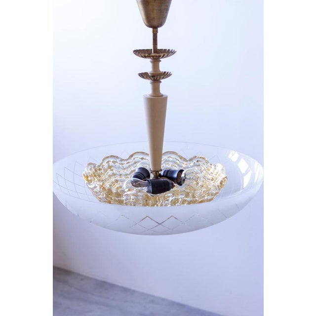 Nordiska Kompaniet Ceiling Pendant Mod. 939 by Bertil Brisborg/Carl Fagerlund for Nordiska Kompaniet, 1940s For Sale - Image 4 of 15