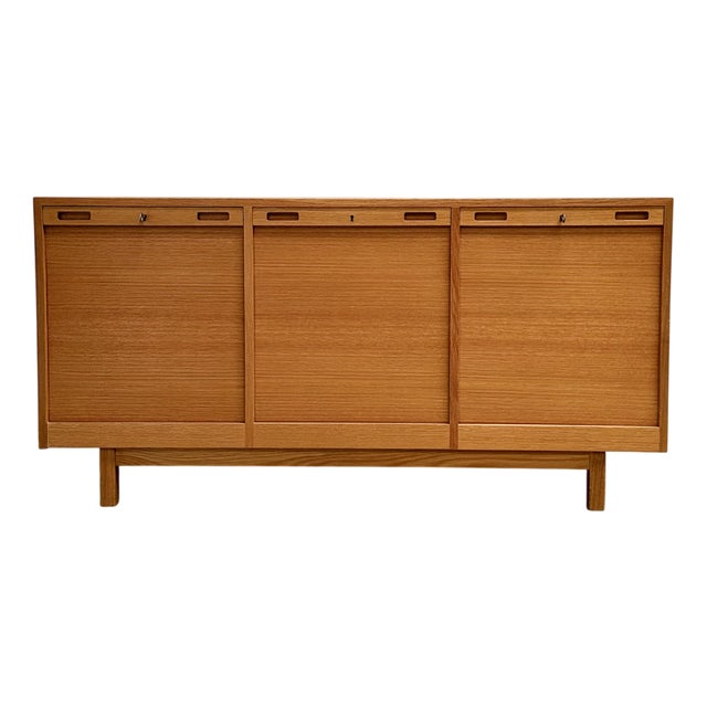 Vintage Scandinavian Sideboard with Tambour Doors, 1960s For Sale