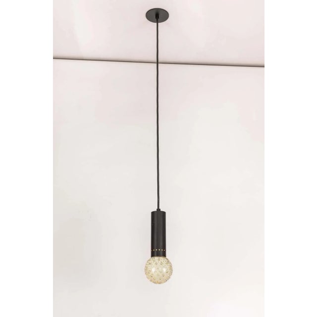 Black 1960s Gino Sarfatti Metal and Seguso Glass Pendant for Arteluce For Sale - Image 8 of 12