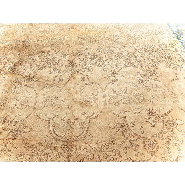1900 - 1909 Fine Antique Persian Tabriz Handmade Wool Rug For Sale - Image 5 of 9