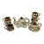 Vintage C. 1970s Handmade Stoneware Elephant Tea Set With Sugar Bowl, Brown and Cream Glaze - Set of 8 For Sale