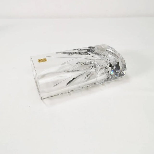 White German Oval Crystal Vase from Bleikristal, 1960s For Sale - Image 8 of 11