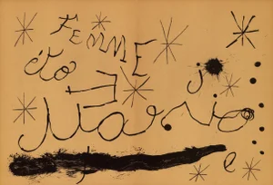 1965 Lithograph "Peintures Sur Cartons" (Composition Xii) by Joan Miró