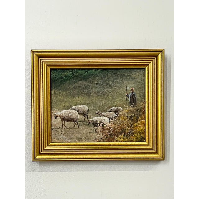 A mini selection from a once larger vintage painting that I have trimmed and framed in a vintage gold frame. Loved this...