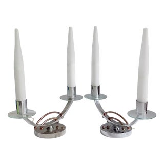 Art Deco French Glass Table Lamps, Set of 2 For Sale