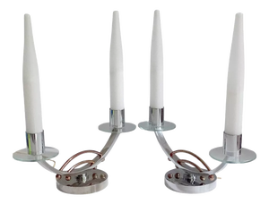 Art Deco French Glass Table Lamps, Set of 2