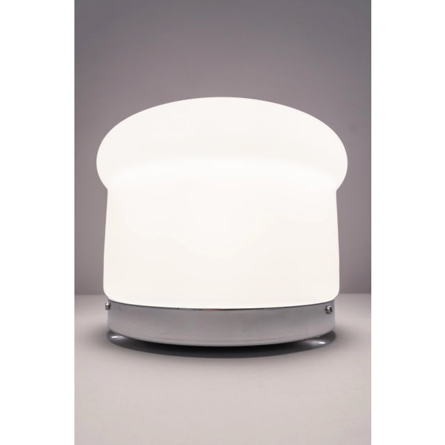 Glass Petite Opal Glass Table Lamp attributed to Peill & Putzler, Germany, 1970s For Sale - Image 7 of 9