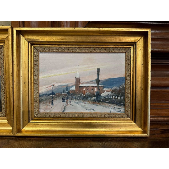 Pair of Early 20th Century French Village Landscape Paintings Signed F. Blanco For Sale In Dallas - Image 6 of 11