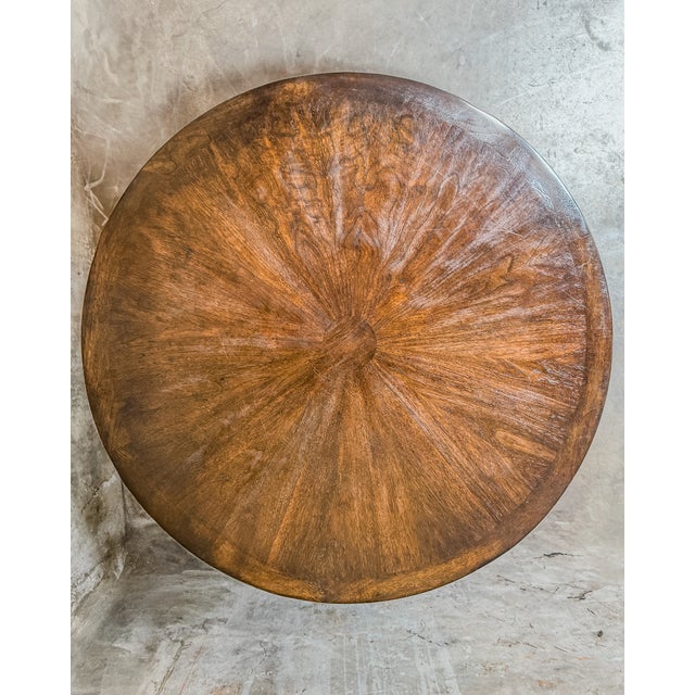 Brown Ebanista d'Orsay Gallery Table - Hand-Planed Walnut, 22k Gold Finish - Like New! For Sale - Image 8 of 8