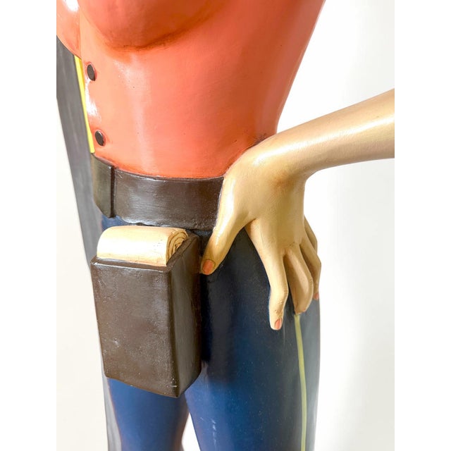 Blue Car Hop, Waitress Statue with Chalkboard Menu, 1978, Fiberglass and Wood For Sale - Image 8 of 11