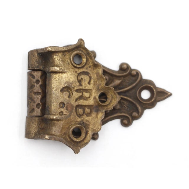 Mid 20th Century Victorian Bronze Offset Ice Box Hinge For Sale - Image 4 of 4