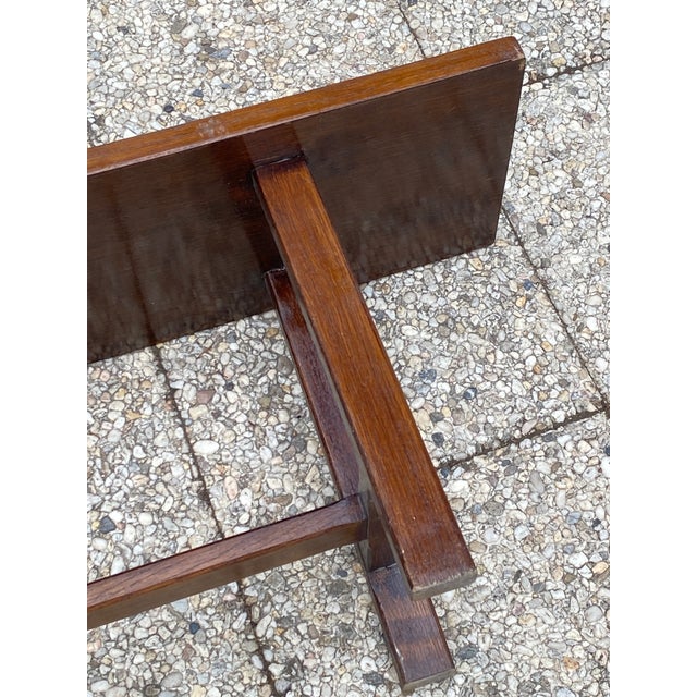 Brown Vintage Farmhouse Bench in Oak, 1950s For Sale - Image 8 of 12