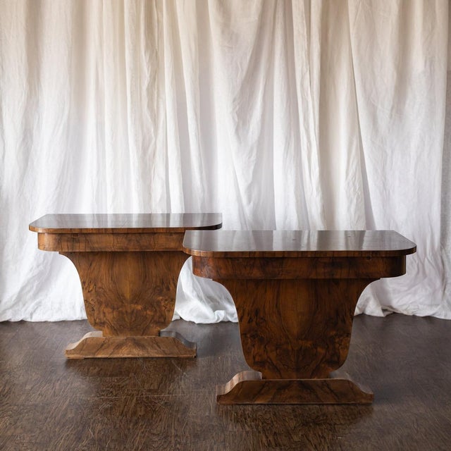 Pair of 1930s French Art Deco Demilune Tables For Sale - Image 6 of 18