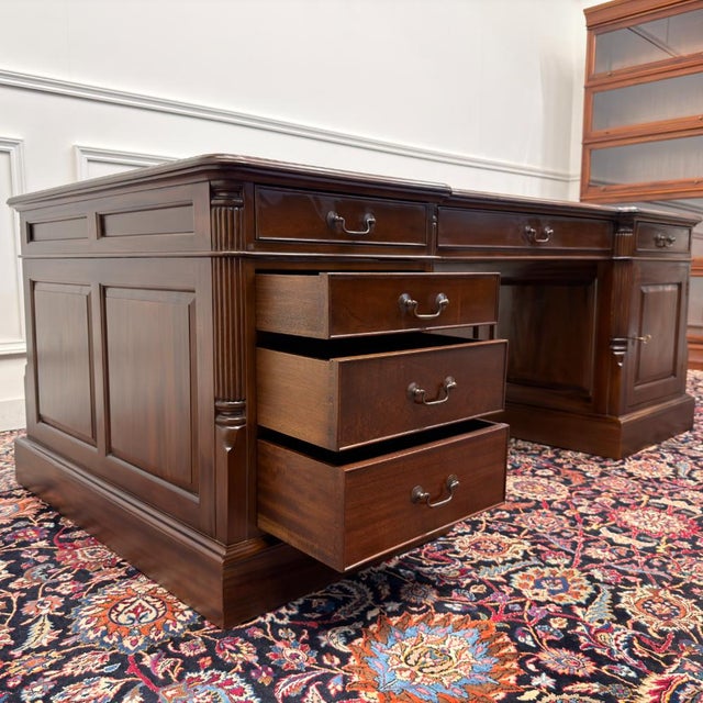 Large Classic English Partnerdesk For Sale - Image 13 of 18
