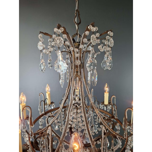 1910s Art Nouveau Brass Chandelier For Sale - Image 11 of 12