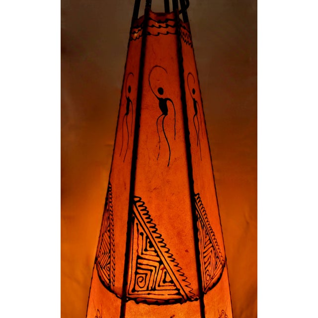 Contemporary 27" Orange Moroccan Traditional Henna Lamp For Sale - Image 4 of 7