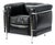 Authentic Cassina Lc2 Black Leather Petit Lounge Chair by Le Corbusier, 4x Avail For Sale