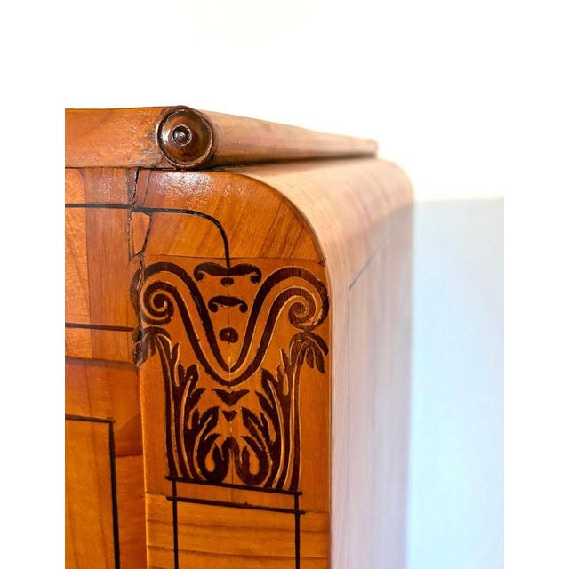 19th Century 19th Century Biedermeier Cabinet in Marquetry Cherrywood, Prague, 1825 For Sale - Image 5 of 18