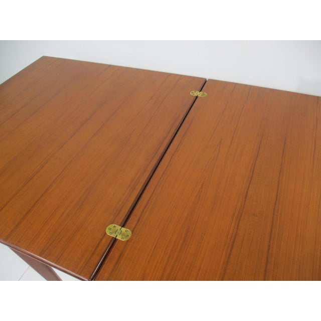 Brown Walnut Folding Dining or Game Table in the Style of Dunbar For Sale - Image 8 of 12