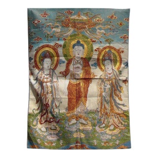 Tapestry Art Chinese Buddha Kwan Yin Loom Graphic cs902 For Sale