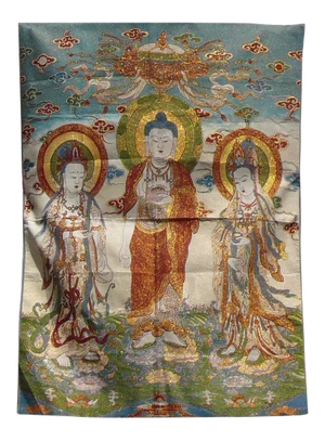 Tapestry Art Chinese Buddha Kwan Yin Loom Graphic cs902