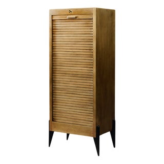 Vintage Industrial Danish Brown Oak Cabinet with Multiple Drawers, 1950s For Sale