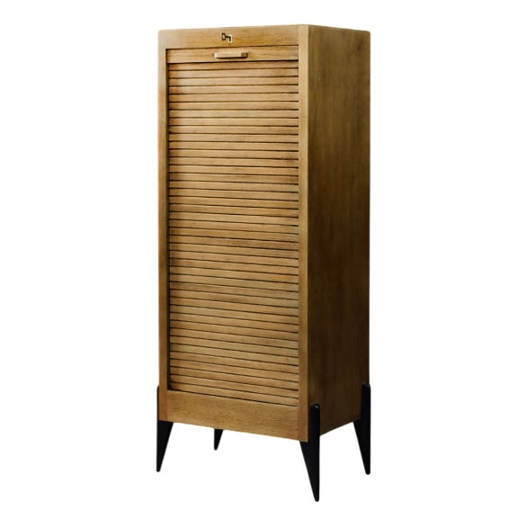 Vintage Industrial Danish Brown Oak Cabinet with Multiple Drawers, 1950s For Sale