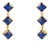 Midnight Blue Cat Eye Gold Earrings, A Pair For Sale