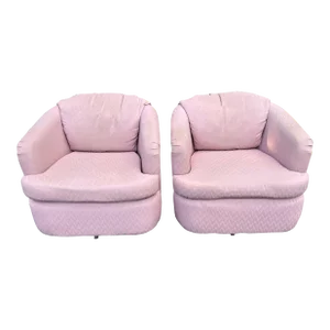 Dusty Pink Swivel Club Chairs