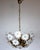 Gilded Metal and Glass Flower 4-Light Chandelier, 1990s For Sale - Image 9 of 12