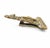 A distinctive vintage brass door knocker featuring a finely detailed Alsatian Wolf Dog, also known as a German Shepherd,...