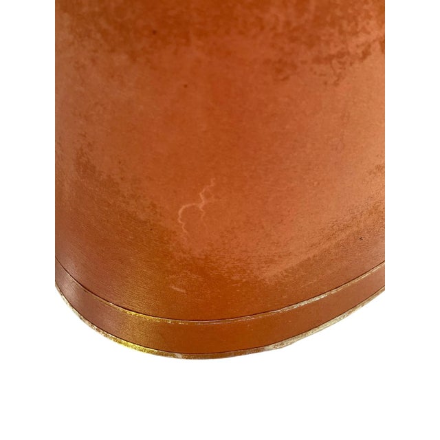 Mid 20th Century Vintage Brass French Bouillotte Table Desk Lamp With Old Country Theme Lamp Shade For Sale In Columbus - Image 6 of 7