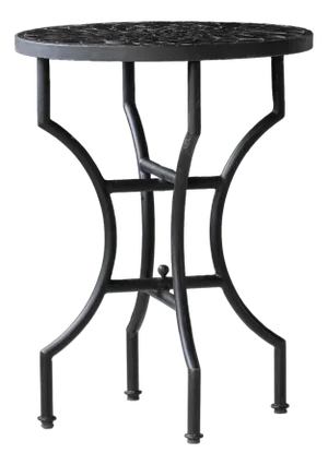 Matthew Izzo Home Moroccan Zellige Midnight Sky Terra Cotta Tile and Iron X Base 24" Round Side Table