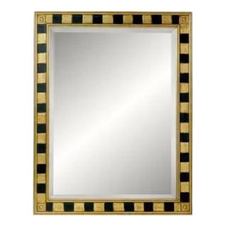 Friedman Brothers Chequers Mirror in Classic Gold and Black - 37"x49" For Sale