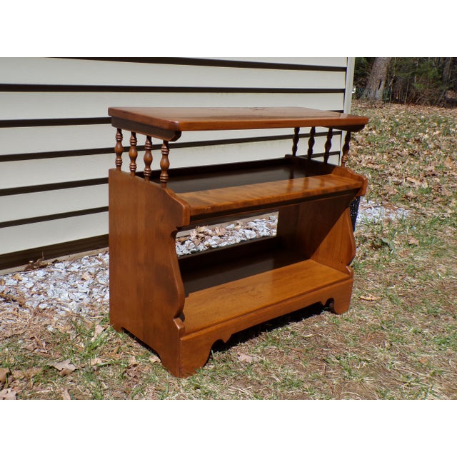 Vintage Ethan Allen American Traditional Maple Etagere Small Bookcase Shelf For Sale - Image 14 of 18