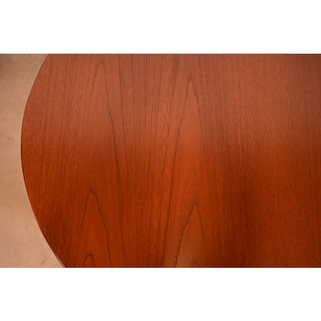 Johannes Anderson Style Danish Modern Teak Extension Dining Table, Newly Refinished For Sale - Image 9 of 14