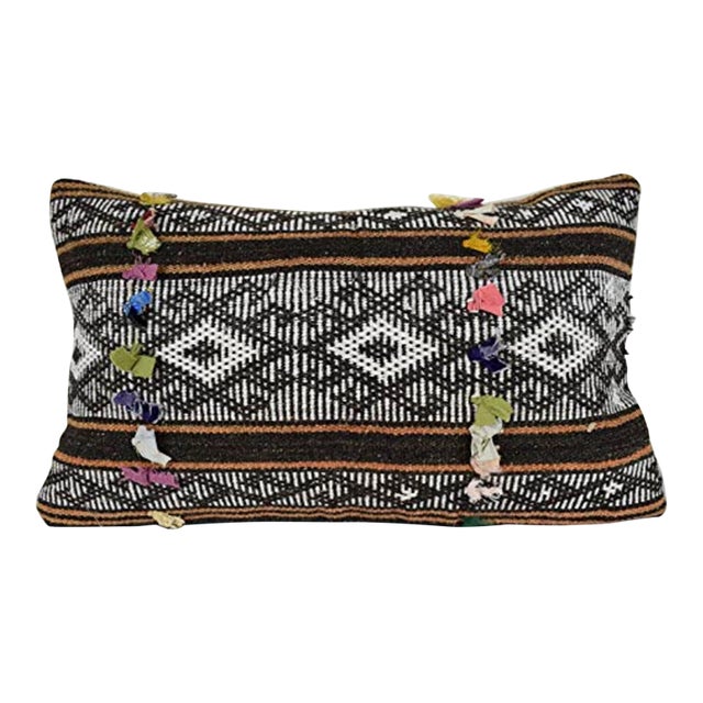 Handmade Turkish Ethic Oblong Pillow Cover, Lumbar Pillow Cover 16'' X 24'' (40 X 60 Cm) For Sale