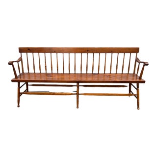 1920s Antique Yellow Pine Bench For Sale