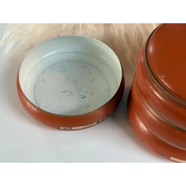 1960s Atomic Pagoda Orange Metal Canister Set For Sale In Baltimore - Image 6 of 7