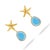 Early 21st Century Ocean Star Blue Cat Eye Gold Earrings, A Pair For Sale - Image 5 of 8