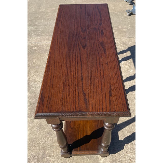 Wood Vintage English Console Table With Two Drawers For Sale - Image 7 of 11