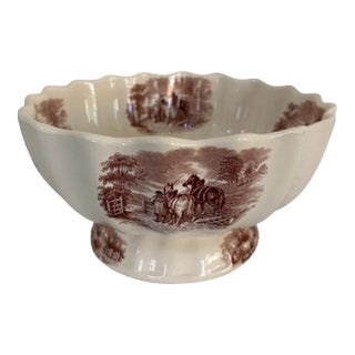 Antique Copeland Duncan Rural Pastoral Scene Footed Bowl Circa 1850'5 For Sale
