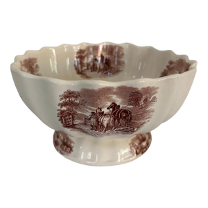 Antique Copeland Duncan Rural Pastoral Scene Footed Bowl Circa 1850'5