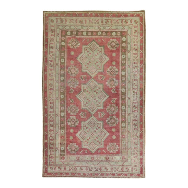 Late 20th Century Crimson Red Central Asian Rug For Sale