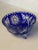 Vintage Cobalt Blue Bohemian Crystal Bowl For Sale In San Antonio - Image 6 of 7